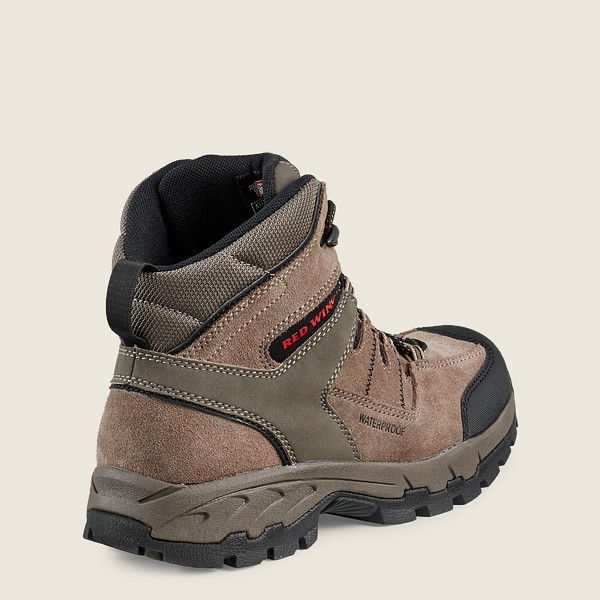 Red Wing Mens Hiking Boots - Truhiker - 6-inch Waterproof Safety Toe - Grey Brown - URP476139